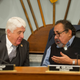 House Natural Resources Committee Chairman Raúl Grijalva (D- Arizona), right, talks with Ranking Member Rob Bishop (R- Utah) during the committee’s hearing on climate change February 6, 2019